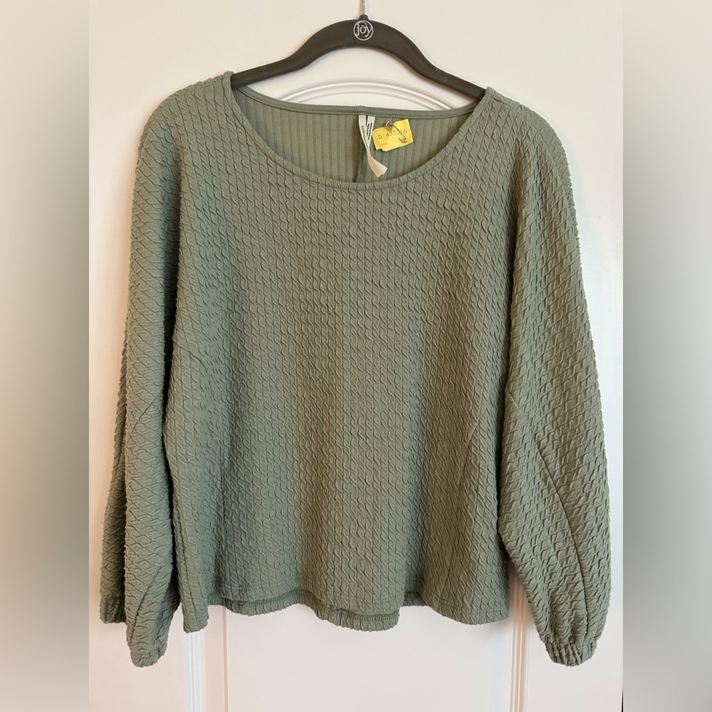 Anthropologie Arya Textured Balloon Sleeve Top size Small